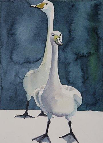 2. Ida Dehmel wurde von ihrem Bruder "Schwanette" oder "Schwan kleb an" genannt, 2004, Aquarell, Bleistift auf Bütten 39 x 25 cm verkauft