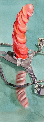 6_Roter_Dildo_im_Geschirr_14.05.2011_18-21_Uhr_64,5_x_23,5_cm_234_Euro_©_Mona_Wolfs